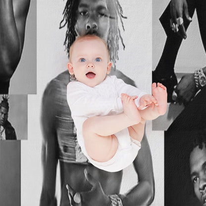 Lil Baby  B&W Collage Throw Blanket