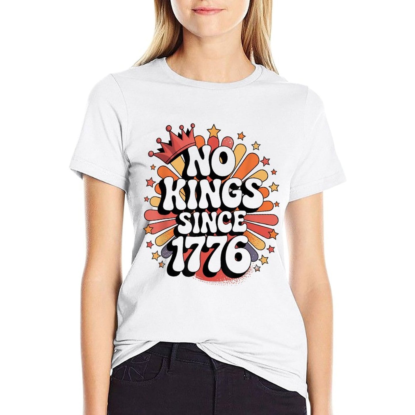 No KINGS in America Since 1776 Spirit Patriotic Men USA  Eco-friendly Material T-Shirt