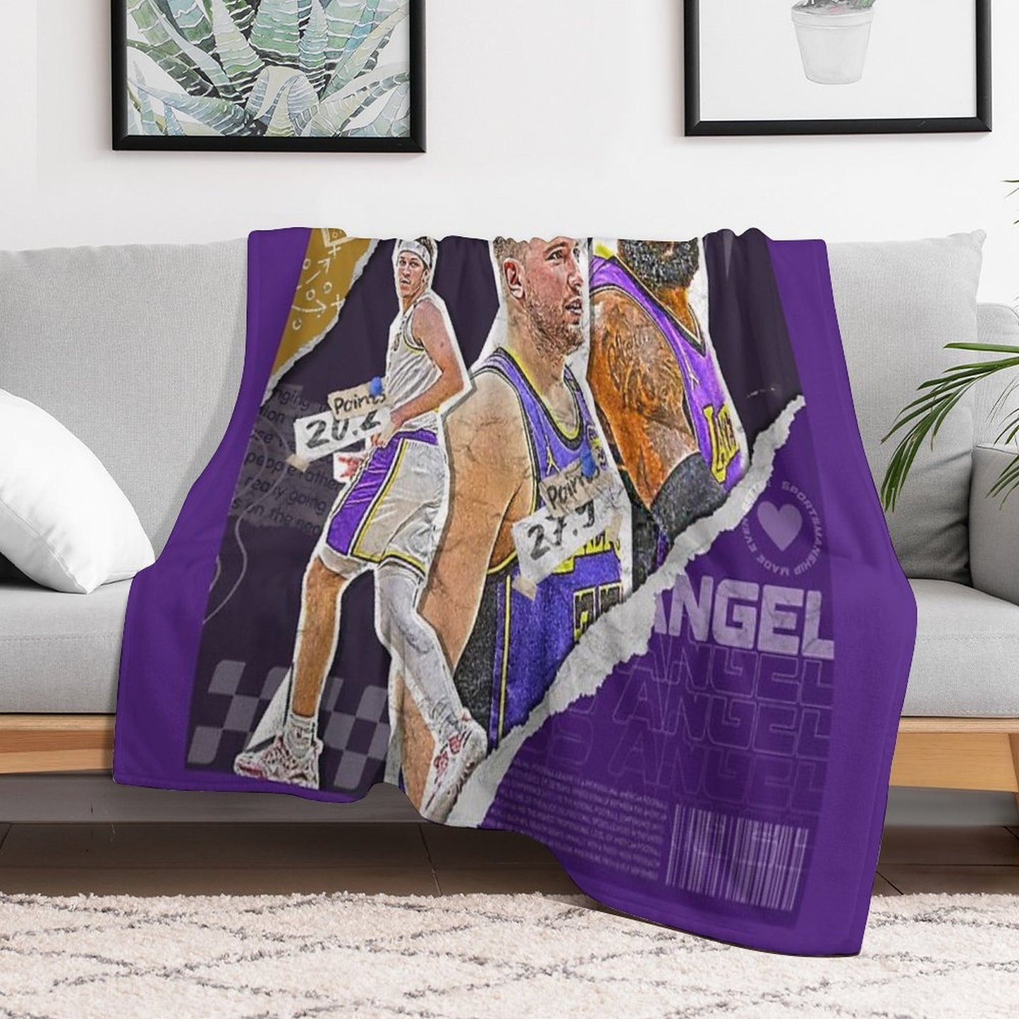 Los Angeles Basketball Squad Design 1 Throw Blanket