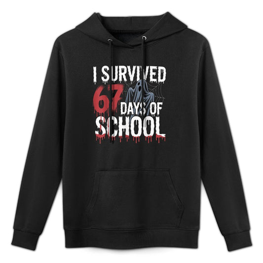 I Survived 67 Days of School - Funny Teachers Students Meme Customizable Surface Hoodie