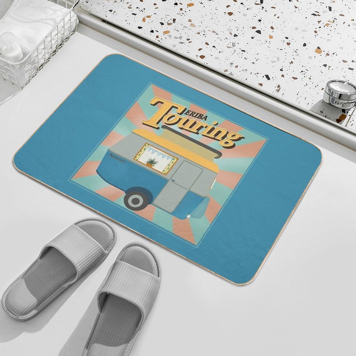 Vintage Touring Caravan Adventure Bath Mat