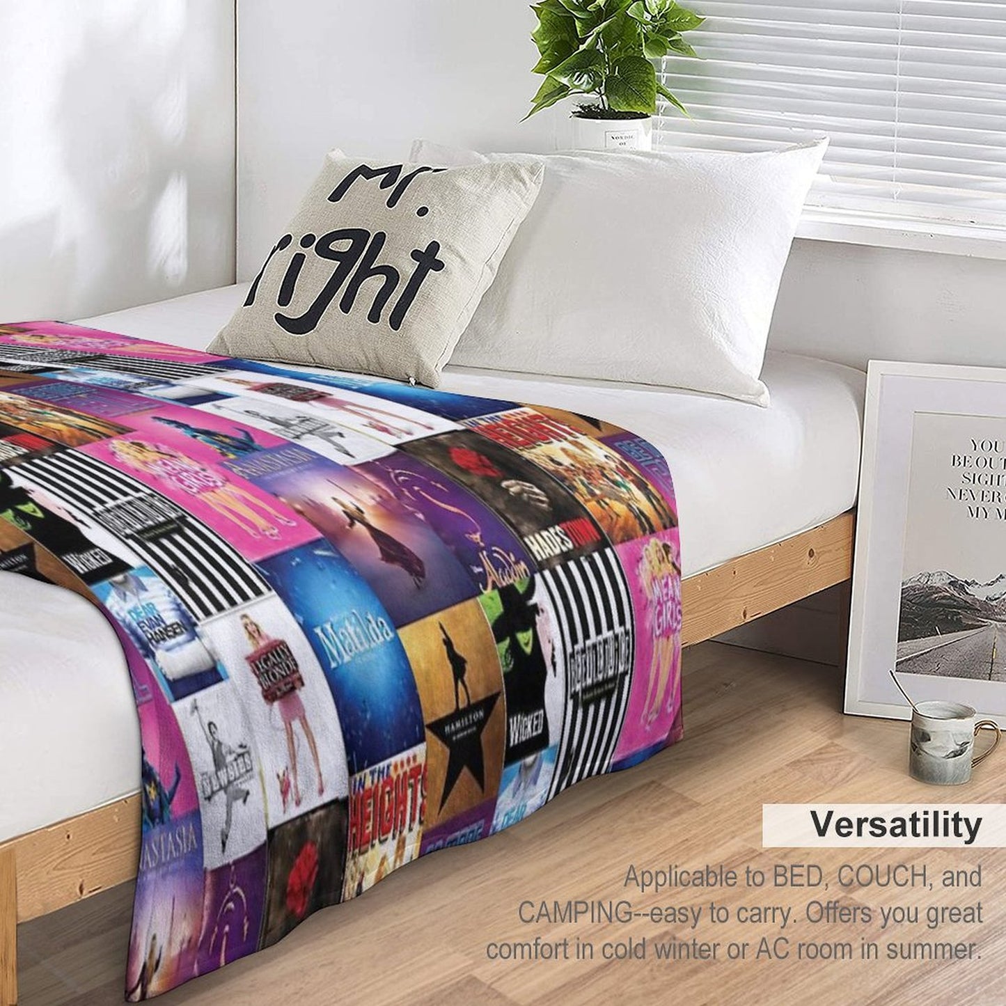 Musical Playbill Collage Throw Blanket