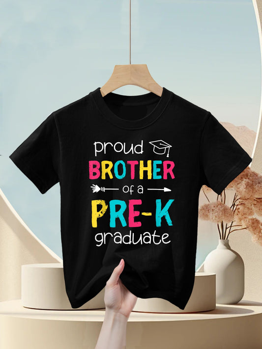Proud Brother PreK Grad Preschool Family Matching Graduation Kids T-Shirt