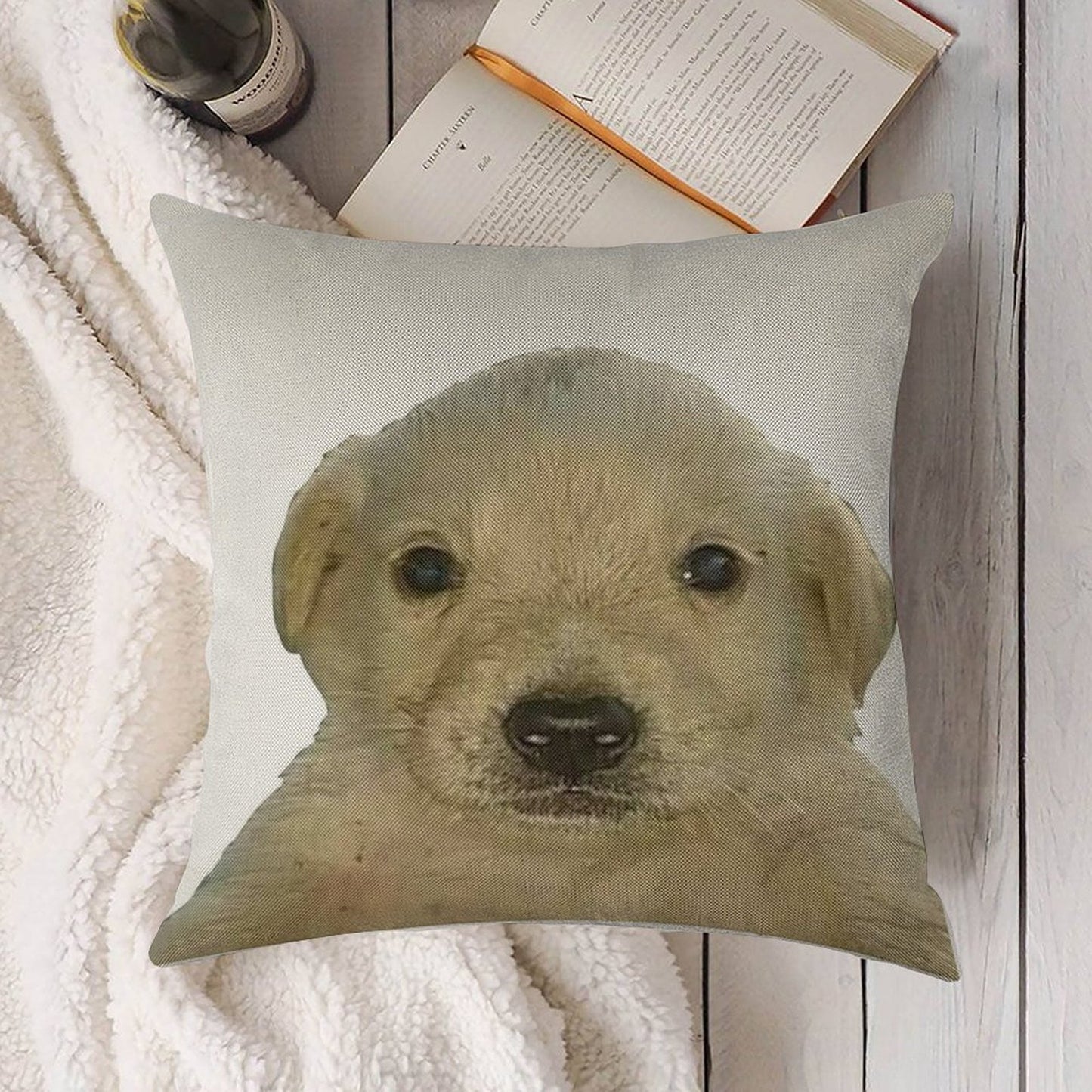 Jotchua Meme Jotchua Dog Linen Throw Pillow Cover