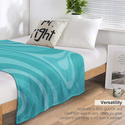 New Groove Retro Liquid Swirl Abstract Pattern in Turquoise Teal Throw Blanket