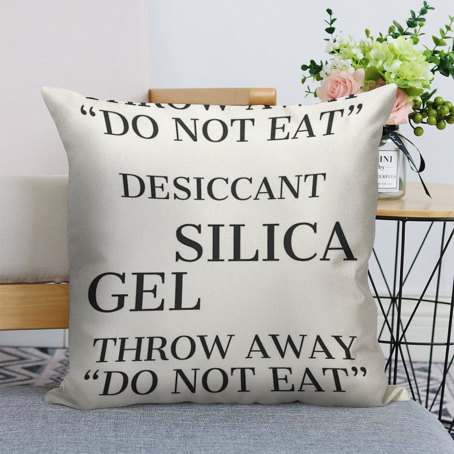 Silica Gels Linen Throw Pillow Cover