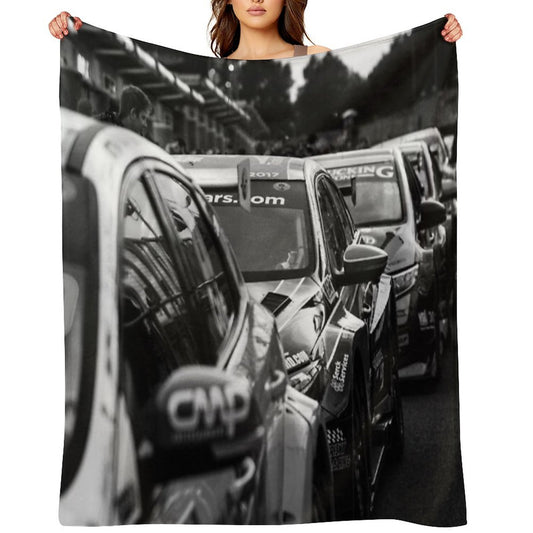 BTCC British Touring Car Lineup Throw Blanket