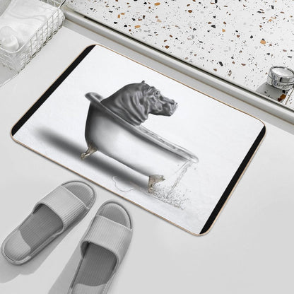 Hippo in The Bath Bath Mat