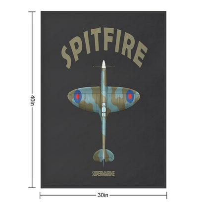 The Spitfire Blueprint Throw Blanket