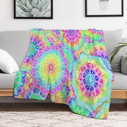 Psychedelic Summer Throw Blanket