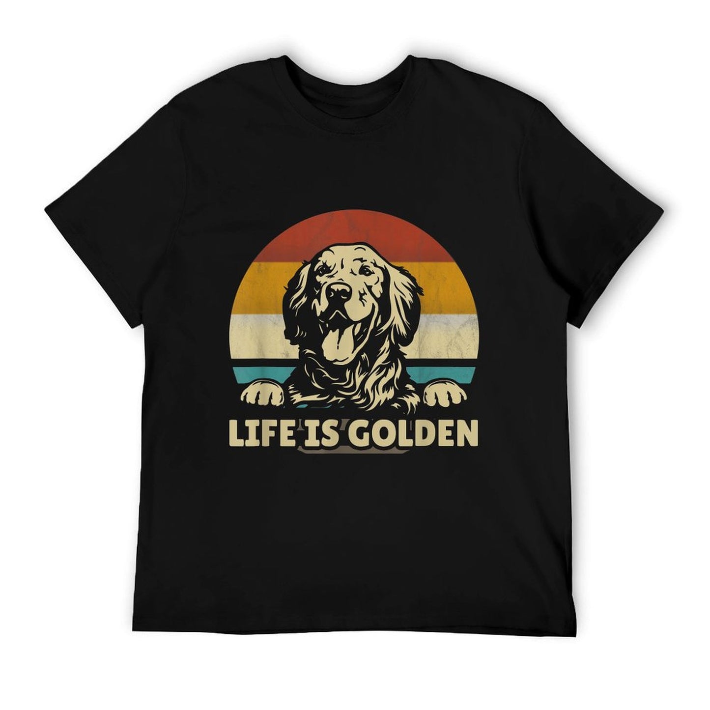 Golden Retriever Dog Life Is Golden Retro Vintage T-Shirt