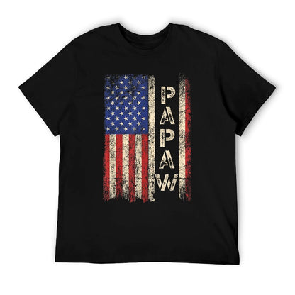 Papaw Grandpa US American Flag Shirt Grandfather Day T-Shirt