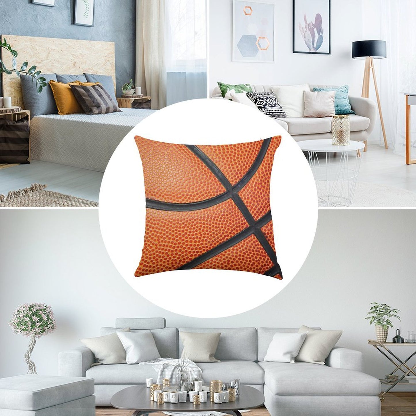 Basketball Throw Pillow Linen Throw Pillow Cover