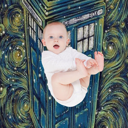 The Doctor in The Starry Night Throw Blanket