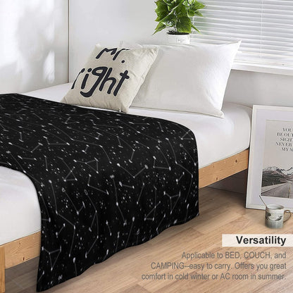 Constellations (Black) Throw Blanket