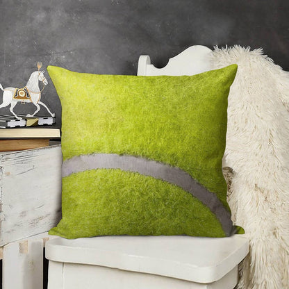 MAN CAVE THROW PILLOW SERIES  - TENNIS BALL Linen Throw Pillow Cover
