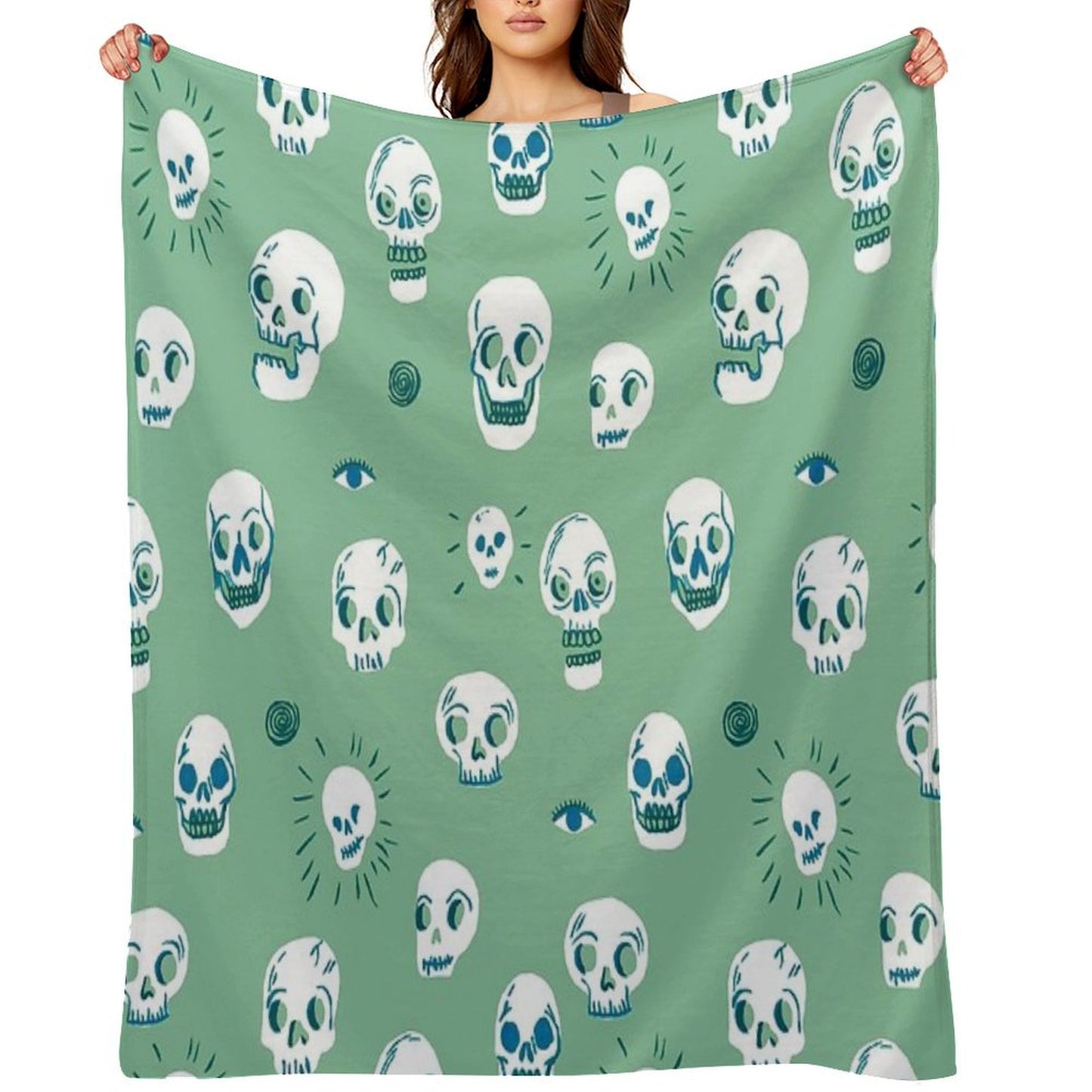 Pattern of Skulls Throw Blanket