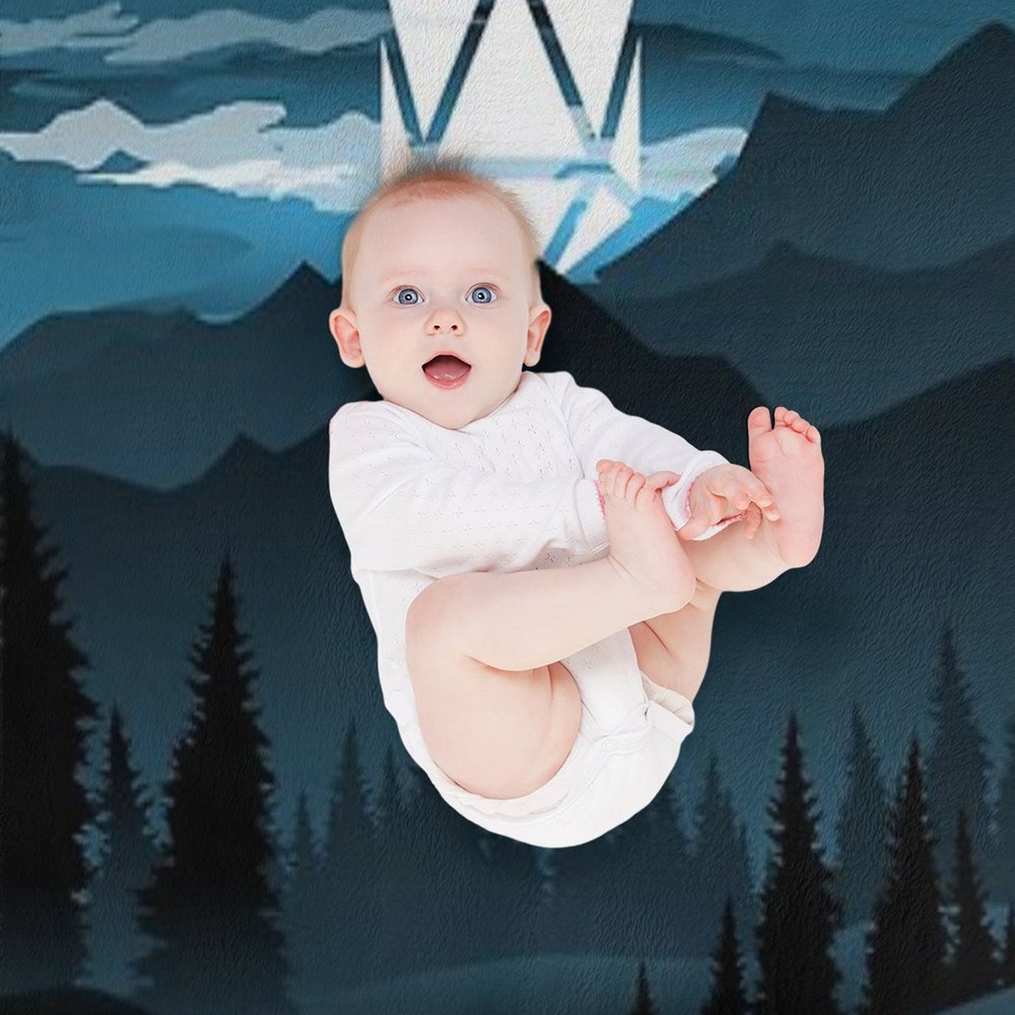 Mountain Full Moon D20 Dice Tabletop RPG Maps And Landscapes Throw Blanket