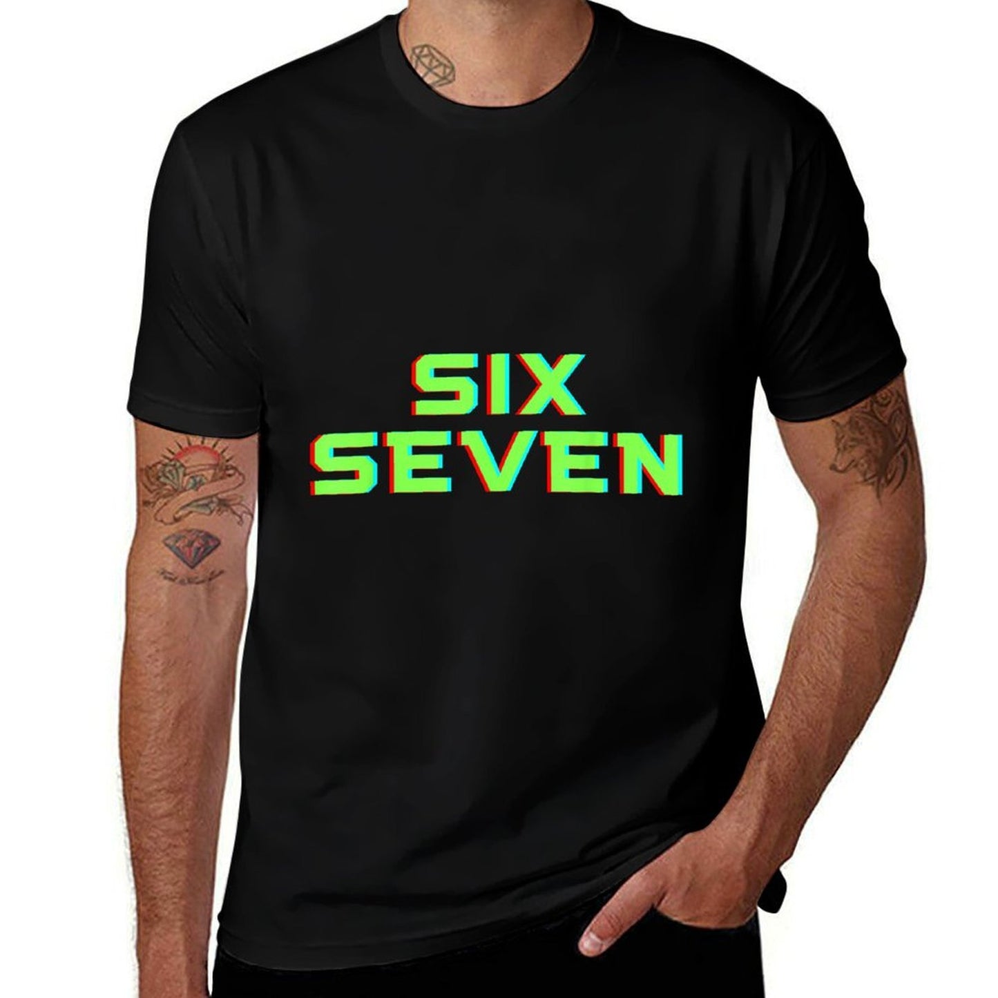 67 Funny Meme Six Seven Gaming Gen Alpha Slang Retro  Tagless Design T-Shirt