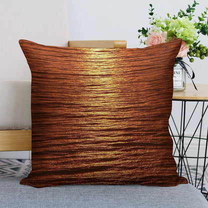 Copper Sea Linen Throw Pillow Cover