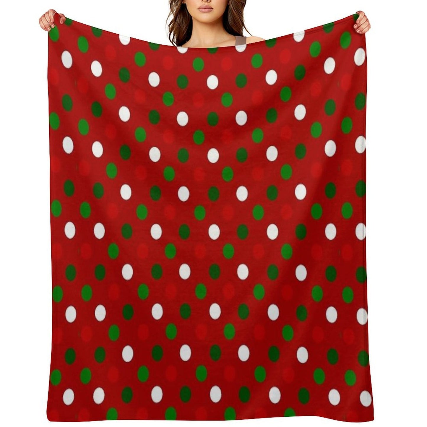 Christmas Polka Dots - Reds And Greens Throw Blanket