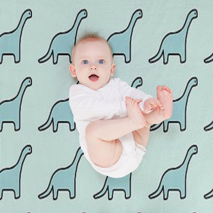 Brontosaurus Apatosaurus Brachiosaurus Blue Dinosaur Throw Blanket