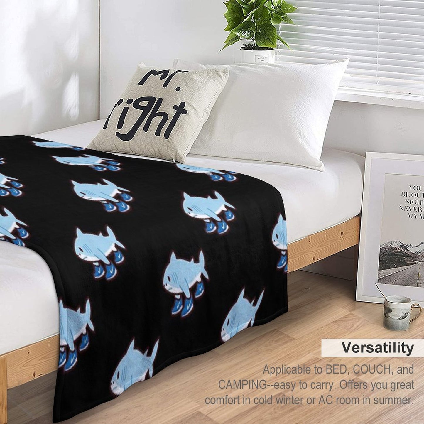 Cute Tralalero Tralala (Italian Brainrot) Throw Blanket