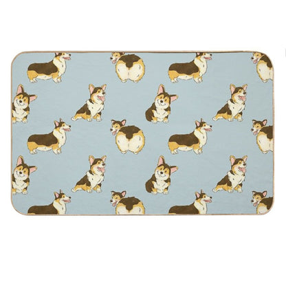 Tri Color Corgi Dog Bath Mat