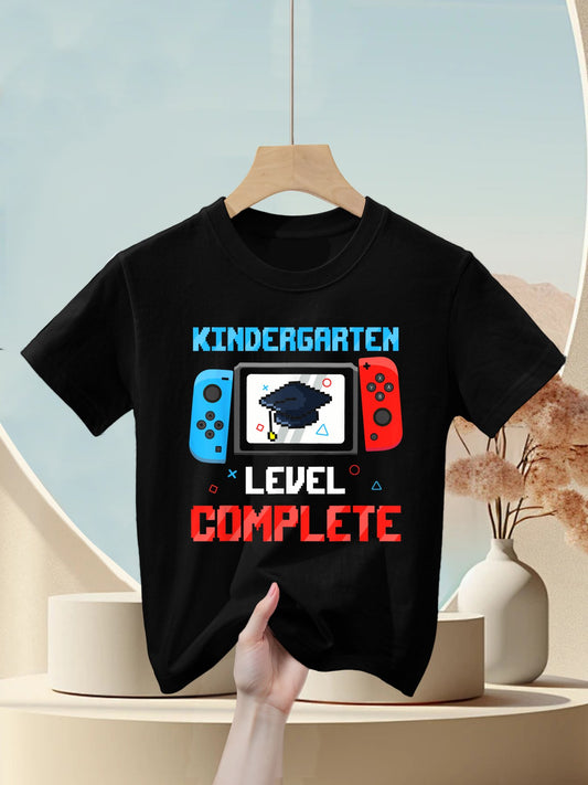 Game Controller Level Kindergarten Complete Boys Graduation Kids T-Shirt