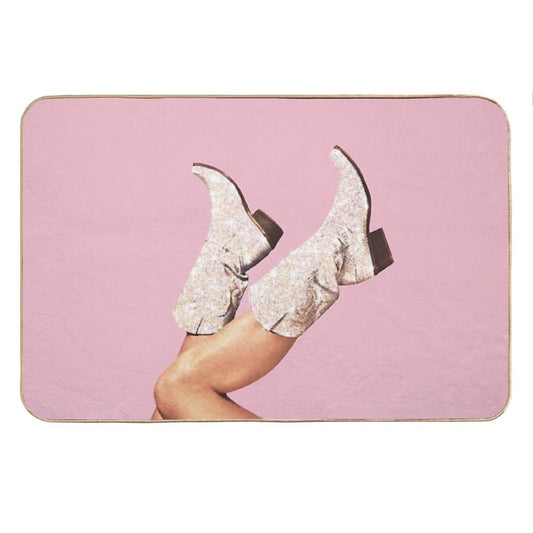These Boots - Glitter Pink II Bath Mat