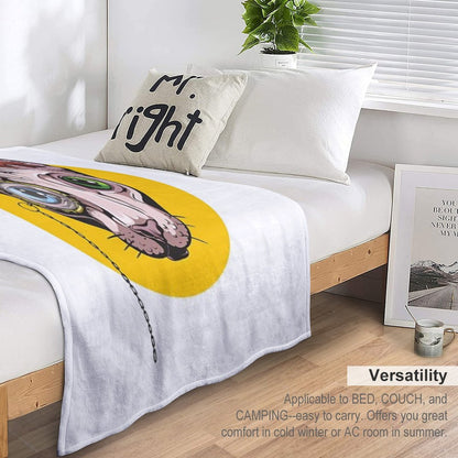 Sphinx Cat with Monocle Throw Blanket