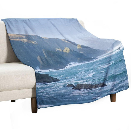 Cliffs at Port, Glencolmcille Throw Blanket