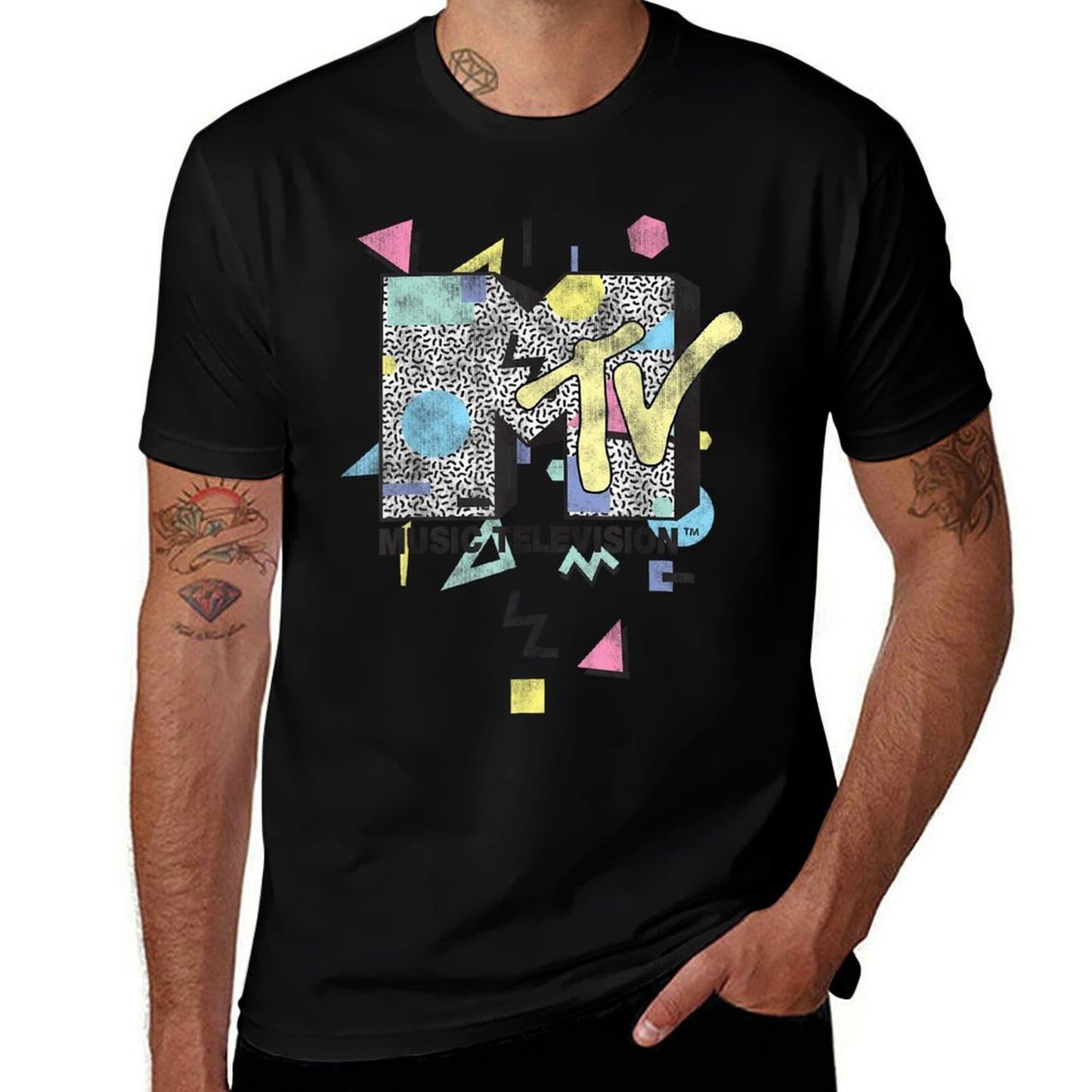 MTV Retro Shape Design Logo Graphic  Odor-resistant T-Shirt
