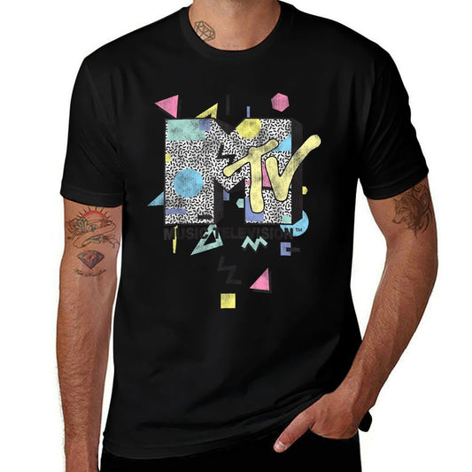 MTV Retro Shape Design Logo Graphic  Odor-resistant T-Shirt