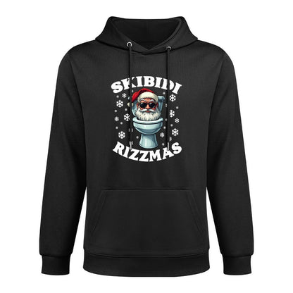 Skibidi Rizzmas Rizzler Santa Rizz Toilet Funny Christmas Easy Care Hoodie