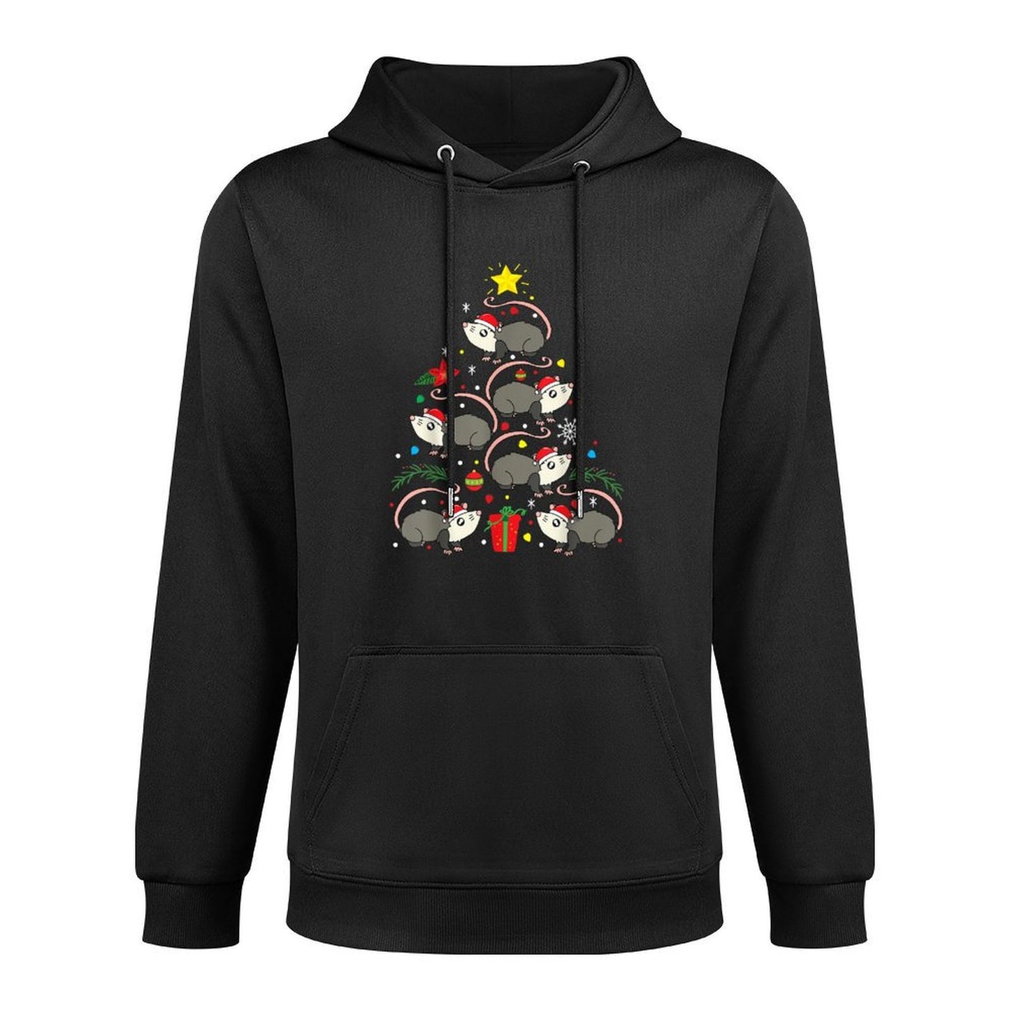 Possum Possum Christmas Tree Funny Gift Kangaroo Pocket Hoodie