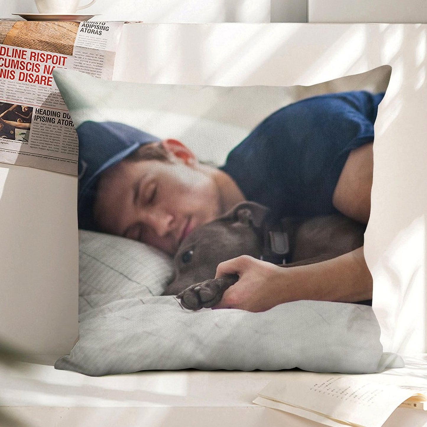 Tom Holland with Tessa Linen Throw Pillow Cover