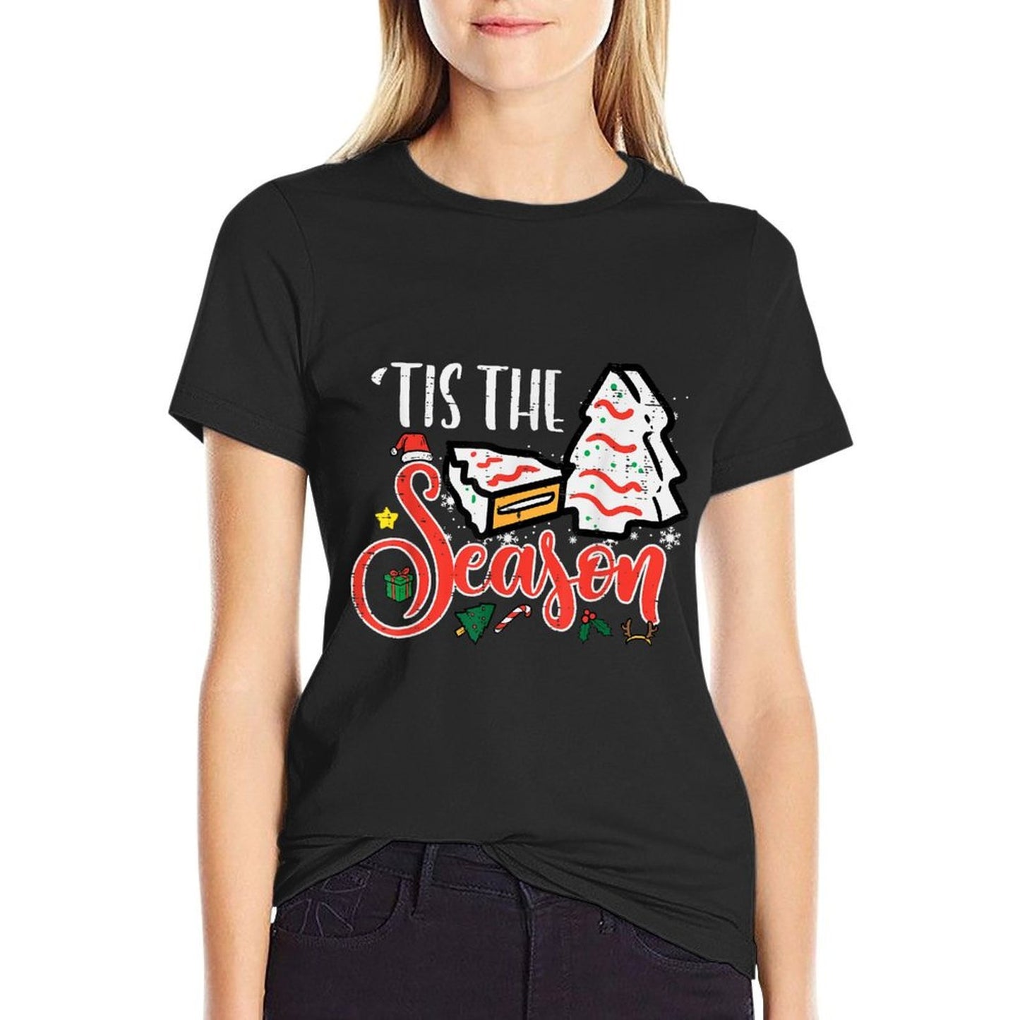 Tis The Season Christmas Cakes Retro Xmas Men Women Kids  Graphic-printed T-Shirt