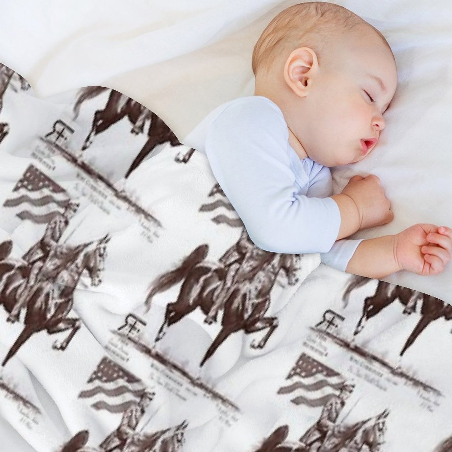 Red Frontier Wing Commander American Saddlebred Flag Drawing Throw Blanket