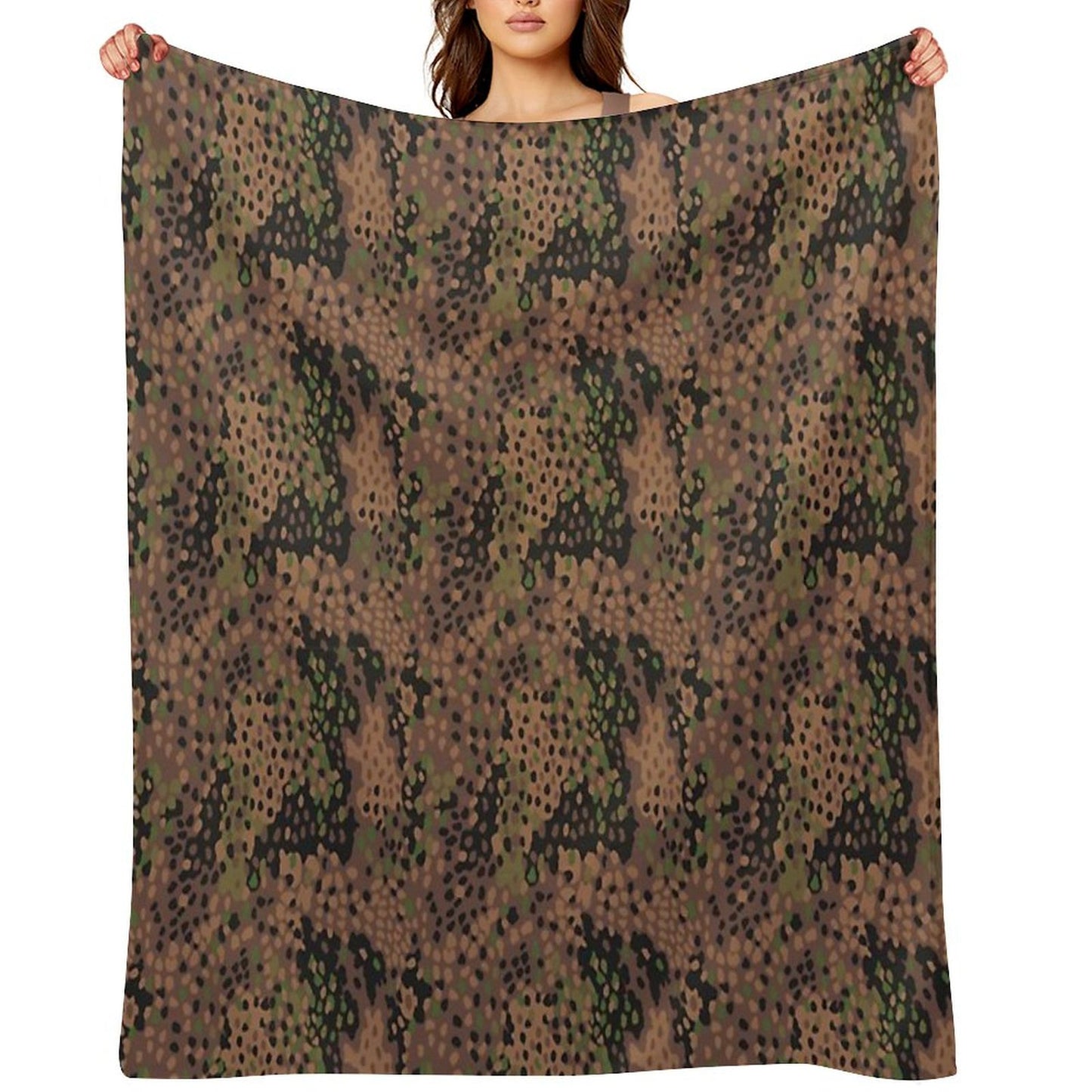 M44 Pea Dot Camo Throw Blanket