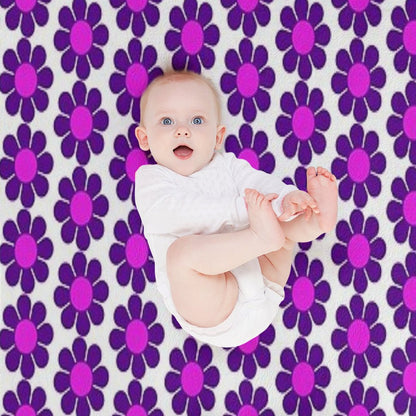 Purple Pink Hippy Flower Daisy Throw Blanket