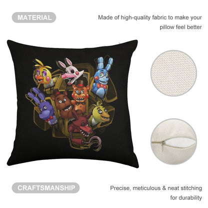 Five Nights at Freddy's 2 Linen Throw Pillow Cover
