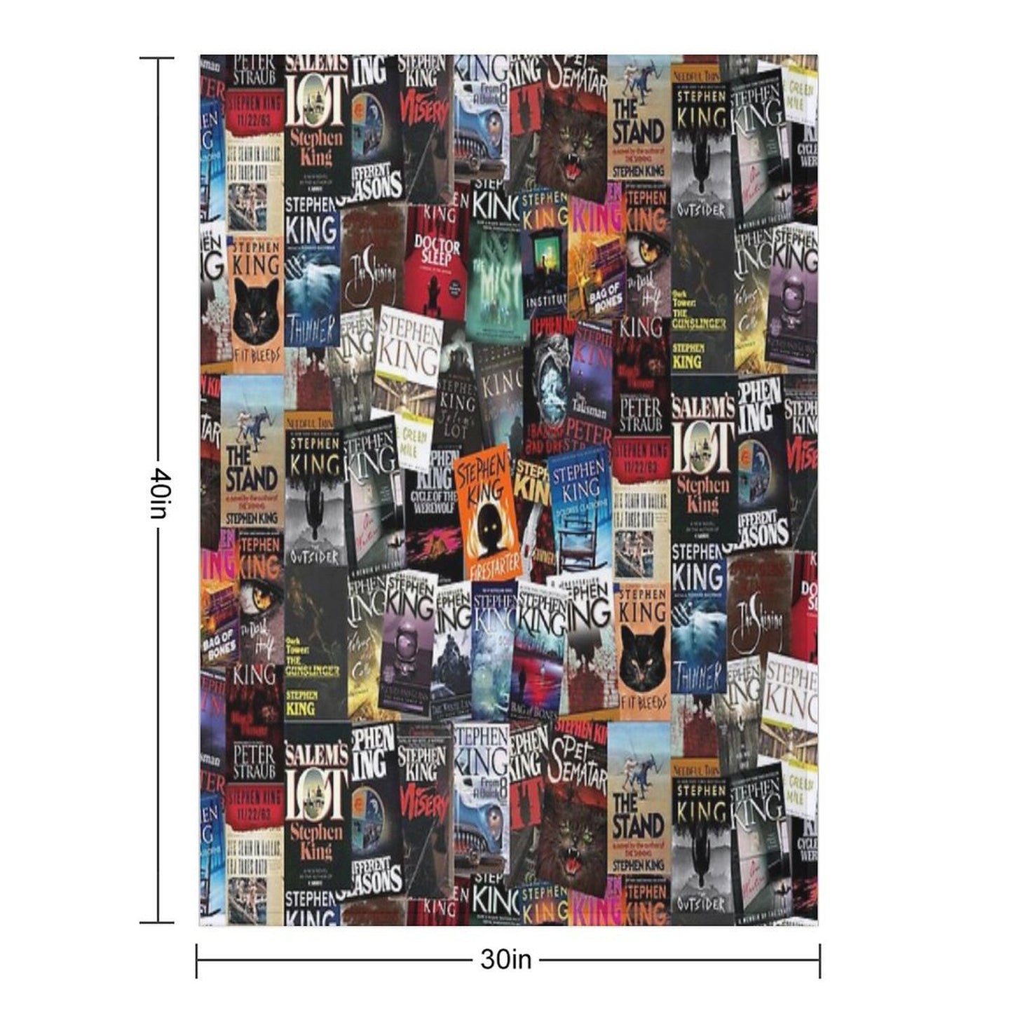 Stephen King Book Covers, Horror Bookworm Throw Blanket