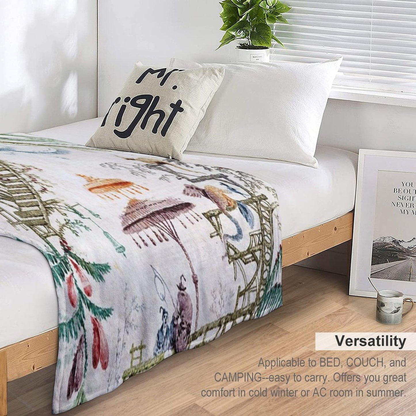 Enchanted Forest Chinoiserie Throw Blanket