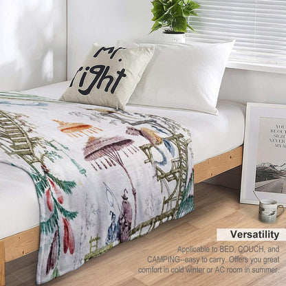 Enchanted Forest Chinoiserie Throw Blanket
