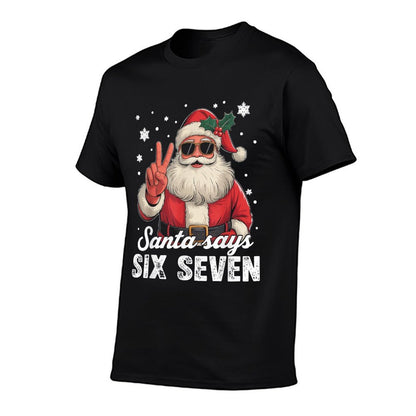 Funny Santa Says Six Seven Christmas 67 Meme Xmas Boys Girls  Graphic-printed T-Shirt