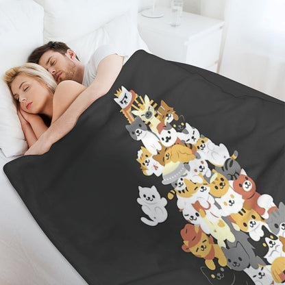 Cat Pile Throw Blanket