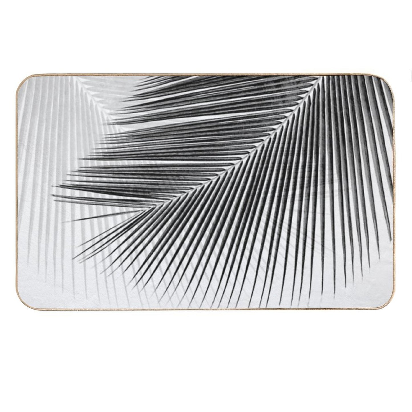 Palm Leaf Synchronicity - Bw Bath Mat