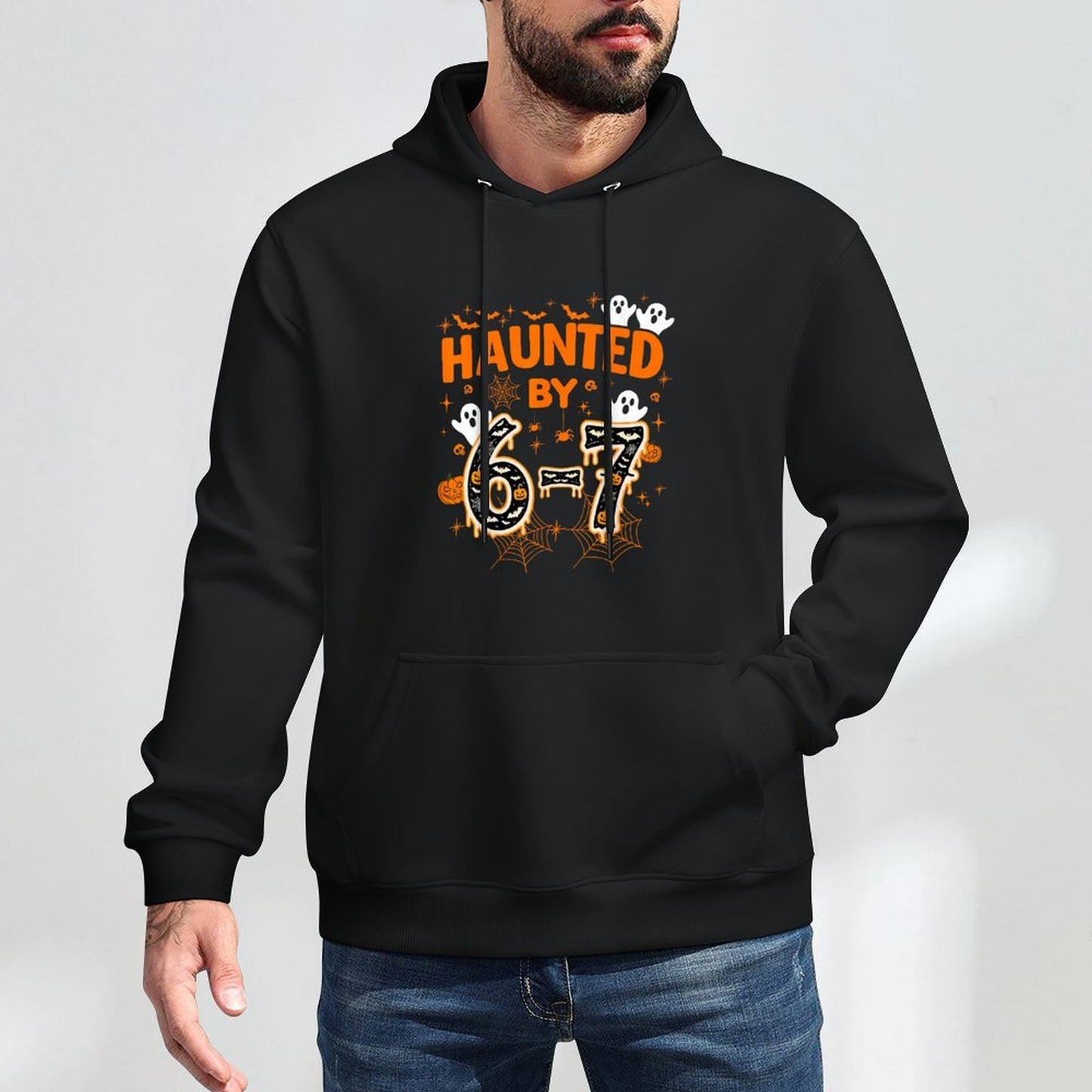 Haunted by 67 Funny Six Seven Meme Spooky Ghost Halloween Shape Retention Hoodie
