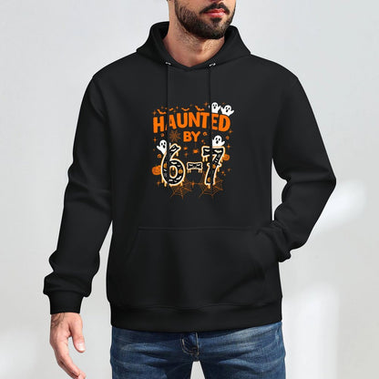 Haunted by 67 Funny Six Seven Meme Spooky Ghost Halloween Shape Retention Hoodie